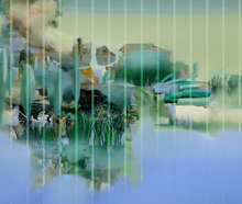 L'air de l'eau, 92x73, huile sur toile, vernis sélectif, 2014